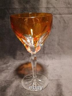 Bohemian Glass Cut To Clear Crystal 6ct. St. Louis PatternColored Wine Glass