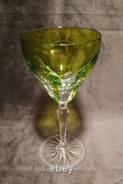 Bohemian Glass Cut To Clear Crystal 6ct. St. Louis PatternColored Wine Glass