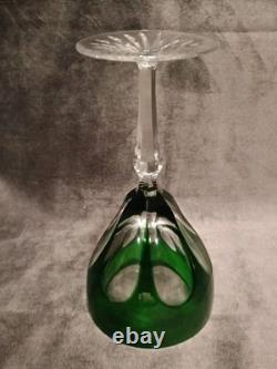 Bohemian Glass Cut To Clear Crystal 6ct. St. Louis PatternColored Wine Glass