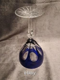 Bohemian Glass Cut To Clear Crystal 6ct. St. Louis PatternColored Wine Glass