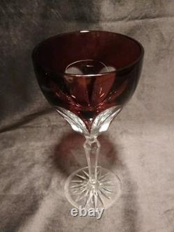 Bohemian Glass Cut To Clear Crystal 6ct. St. Louis PatternColored Wine Glass