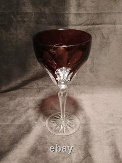 Bohemian Glass Cut To Clear Crystal 6ct. St. Louis PatternColored Wine Glass