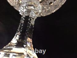 Bohemian Hand Cut Crystal Art Glass Footed Bowl, 7 1/2 Tall x 6 Diameter