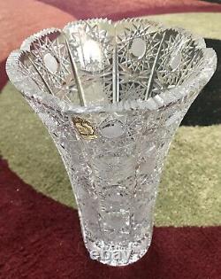 Bohemian Hand Cut Czech Crystal Vase 10. Queen Lace