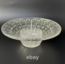 Bohemian Style Crystal Bowl Set Hobstar Starburst Vintage 2 Piece