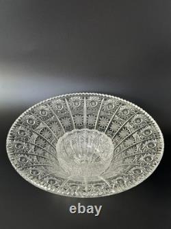 Bohemian Style Crystal Bowl Set Hobstar Starburst Vintage 2 Piece