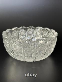 Bohemian Style Crystal Bowl Set Hobstar Starburst Vintage 2 Piece