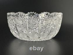 Bohemian Style Crystal Bowl Set Hobstar Starburst Vintage 2 Piece