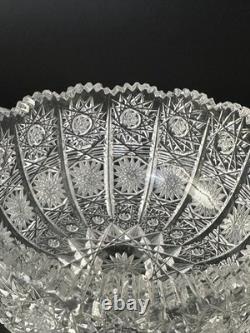 Bohemian Style Crystal Bowl Set Hobstar Starburst Vintage 2 Piece