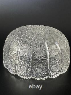 Bohemian Style Crystal Bowl Set Hobstar Starburst Vintage 2 Piece