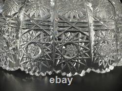 Bohemian Style Crystal Bowl Set Hobstar Starburst Vintage 2 Piece