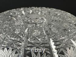 Bohemian Style Crystal Bowl Set Hobstar Starburst Vintage 2 Piece