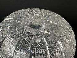 Bohemian Style Crystal Bowl Set Hobstar Starburst Vintage 2 Piece