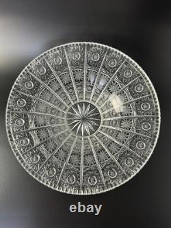 Bohemian Style Crystal Bowl Set Hobstar Starburst Vintage 2 Piece