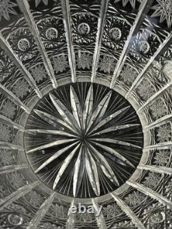 Bohemian Style Crystal Bowl Set Hobstar Starburst Vintage 2 Piece