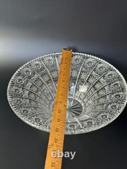Bohemian Style Crystal Bowl Set Hobstar Starburst Vintage 2 Piece