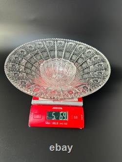 Bohemian Style Crystal Bowl Set Hobstar Starburst Vintage 2 Piece