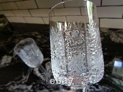Bohemian glass Period Cut Crystal Glass Flutes champagne glasses (2)