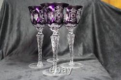 Boho Chic Nachtmann Traube Amethyst Cut Crystal Port Wine Glasses Set Germany