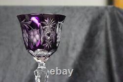 Boho Chic Nachtmann Traube Amethyst Cut Crystal Port Wine Glasses Set Germany