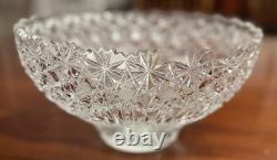 Bowl, American Brilliant Cut Glass, Hobstar, Strawberry Diamond And Fan Motif