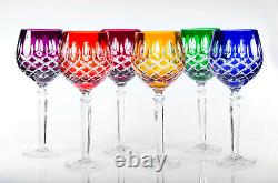 Box of 6 Hand Cut 24% Lead WINE Crystal Glasses 280ml NEW COLLECTION GIFT