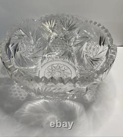 Brilliant Cut Heavy Crystal Glass Bowl 8 Dia, No Flaws Or Chips, Vintage