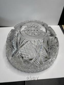Brilliant Cut Heavy Crystal Glass Bowl 8 Dia, No Flaws Or Chips, Vintage