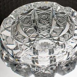 Brilliant Period Cut Glass Pair of Vintage Heavy Crystal Cigar Ashtrays