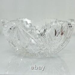 Brilliant Period Cut Glass Vintage Crystal Fruit Bowl