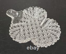 Brilliant glass Russian pattern Cut Crystal Tray 8 Long Clower Clear Glass