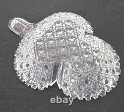 Brilliant glass Russian pattern Cut Crystal Tray 8 Long Clower Clear Glass