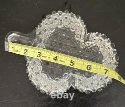 Brilliant glass Russian pattern Cut Crystal Tray 8 Long Clower Clear Glass