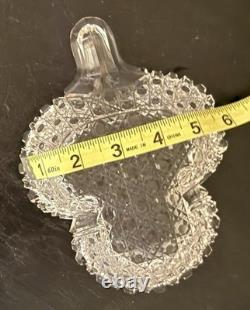 Brilliant glass Russian pattern Cut Crystal Tray 8 Long Clower Clear Glass