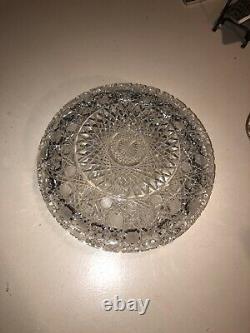 Brilliant wheel cut heavy leaded crystal glass 11-12 low round bowl