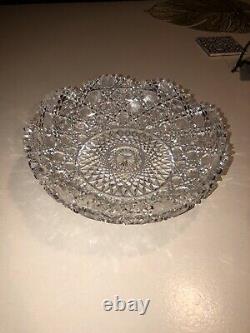 Brilliant wheel cut heavy leaded crystal glass 11-12 low round bowl
