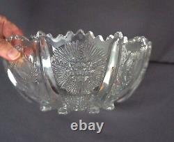 Bryce Higbee EAPG Panelled Thistle Star of David Pinwheel Cut Crystal Glass Bowl