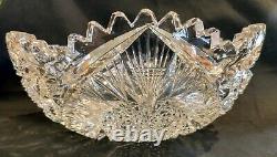 Burley & Tyrrell ABP Brilliant Cut Glass Crystal Salad BOWL 8 Heart & Hobstar