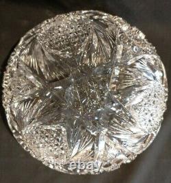 Burley & Tyrrell ABP Brilliant Cut Glass Crystal Salad BOWL 8 Heart & Hobstar