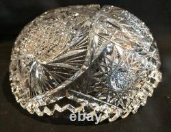 Burley & Tyrrell ABP Brilliant Cut Glass Crystal Salad BOWL 8 Heart & Hobstar