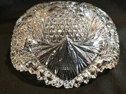 Burley & Tyrrell ABP Brilliant Cut Glass Crystal Salad BOWL 8 Heart & Hobstar