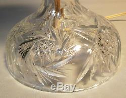 C1890 ABCG American Brilliant Table Lamp withDome Shade Hand Cut Crystal 30 Prisms