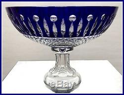 COBALT BLUE Centerpiece Console Compote CUT TO CLEAR Lead CRYSTAL Germany TOMMY