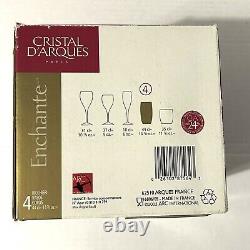 CRISTAL d ARQUES ENCHANTE Cut Crystal Glasses 14-3/4 Ounce RETIRED Box 4 Piece