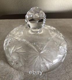 CRYSTAL PUNCH BOWL-Heavy Cut Glass WithLid 10 Cups For Showers-Weddings-Holidays