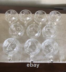 CRYSTAL PUNCH BOWL-Heavy Cut Glass WithLid 10 Cups For Showers-Weddings-Holidays