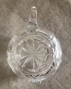 CRYSTAL PUNCH BOWL-Heavy Cut Glass WithLid 10 Cups For Showers-Weddings-Holidays
