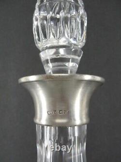 CUT LEAD CRYSTAL LIQUOR GLASS DECANTER withSTOPPER SILVER HALLMARKED R&D 12 VTG