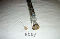 C. 1790 French Crystal Perfume Scent Bottle Lay Down Flask Cut Gilt HP Moriage