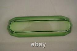 C. 1930 Baccarat Green Clear Cut Crystal Vanity Long Tray Dresser Bathroom France
